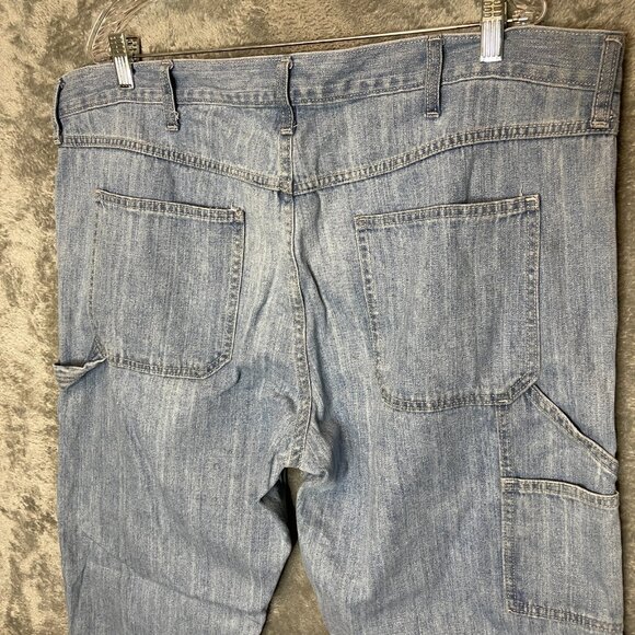 Old Navy Y2K Mens Painter Carpenter Utility Baggy Light Wash Denim Jean 42x32* - Picture 4 of 10